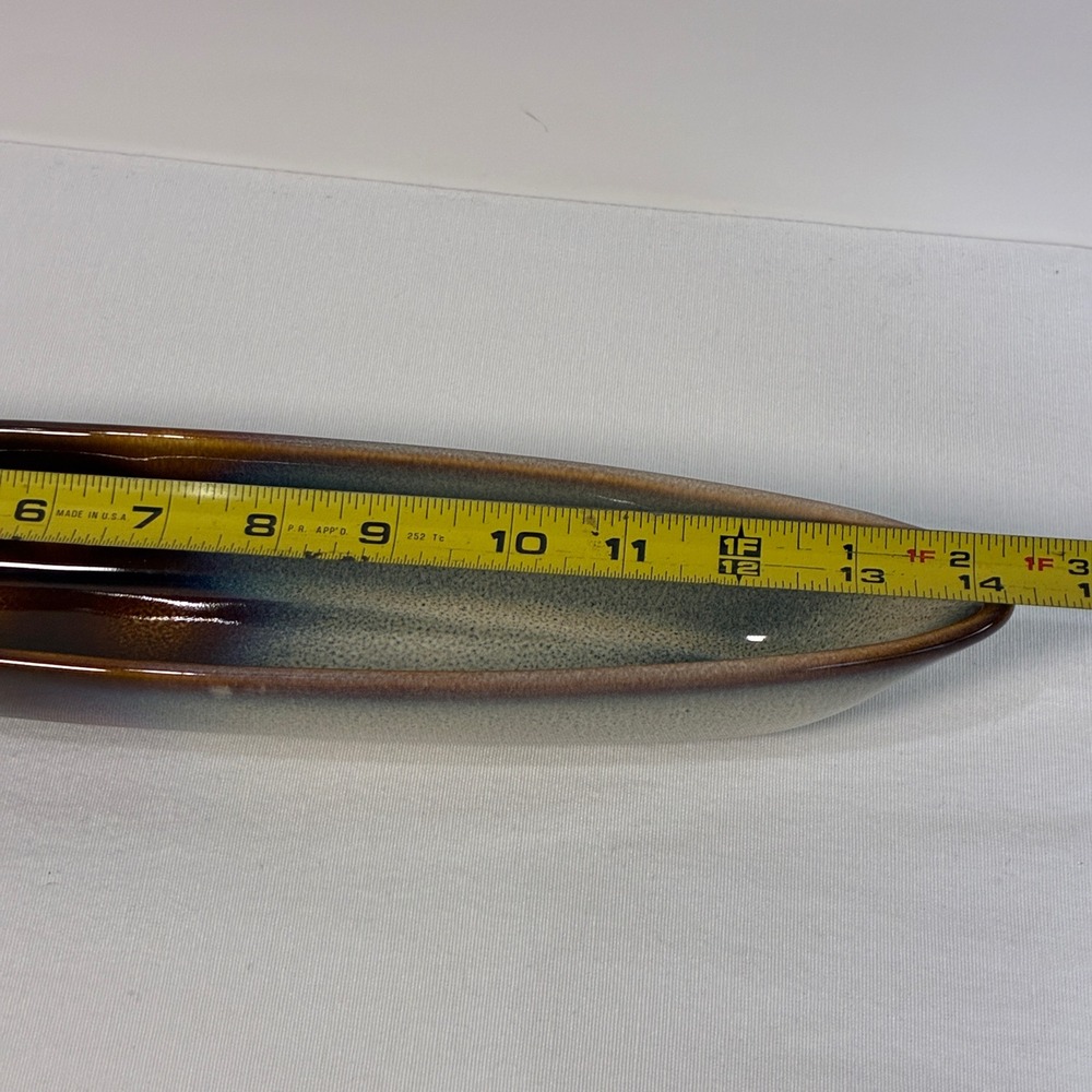 Abode Pottery Olive Tray Stoneware 14in Brown Tortoise Shell Earthy Granola Boho - Picture 8 of 8